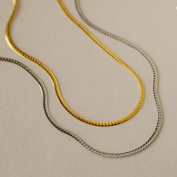 Two-Tone Herringbone Necklace $20 - Picture 2 of 3